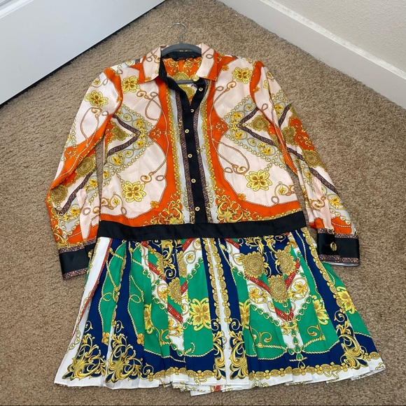 Zara Multicolor Chain Print Scarf Dress - Picture 9 of 11